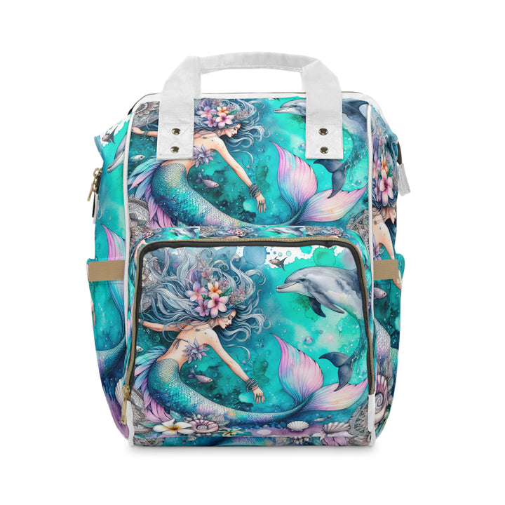 Multifunctional Diaper Backpack - Mermaids and Dolphins