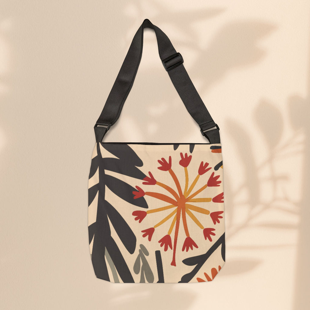 Adjustable Tote Bag - Boho Flowers