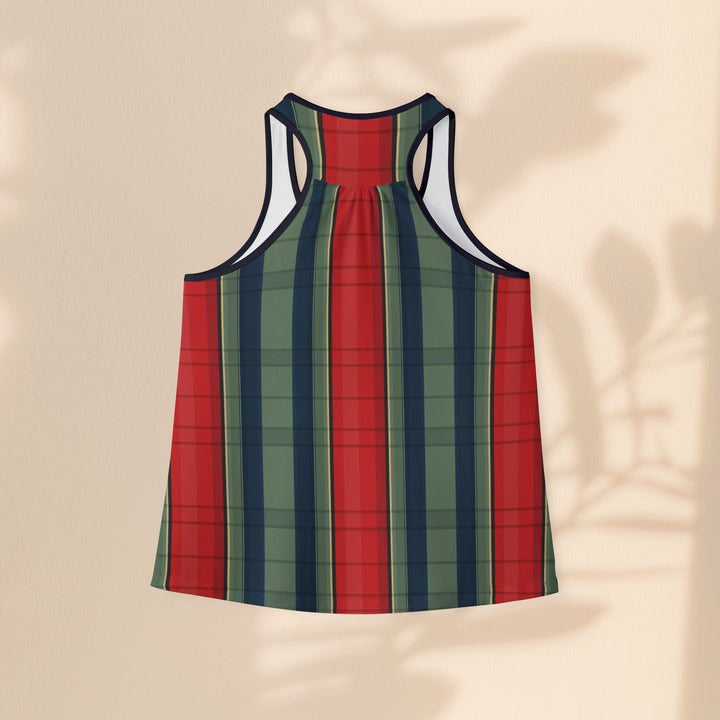 Red & Green Striped Women's Tank Top — Festive Summer Stripe Tank