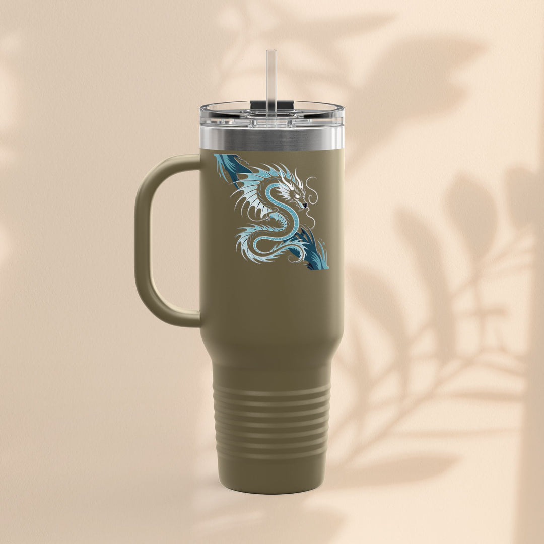 Bold Dragon Insulated Travel Mug, 40oz – Adventure, Road Trips, Unique Gift, Eco-Friendly Drinkware, Hot & Cold Beverages