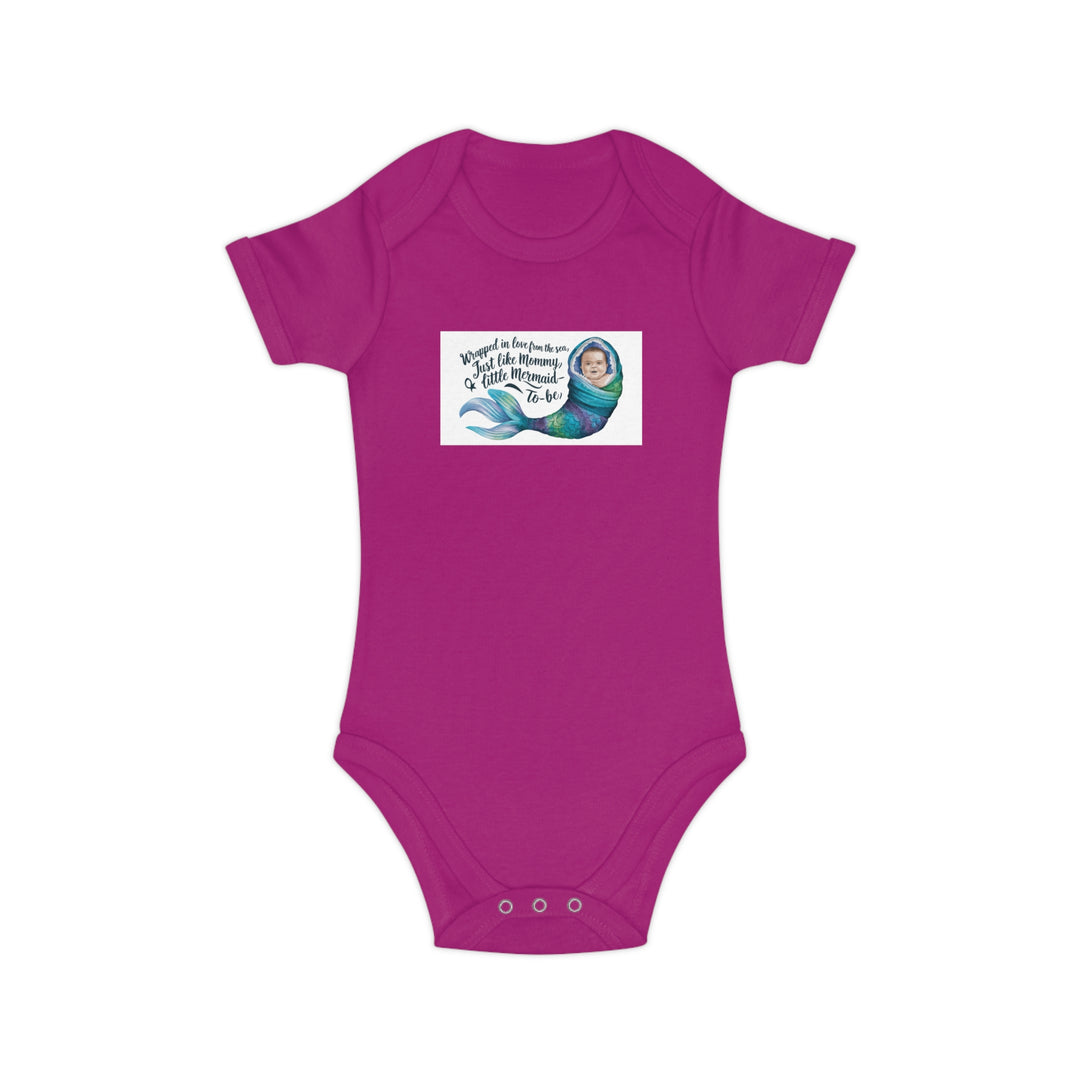 Combed Cotton Baby Bodysuit - Little Mermaid To Be