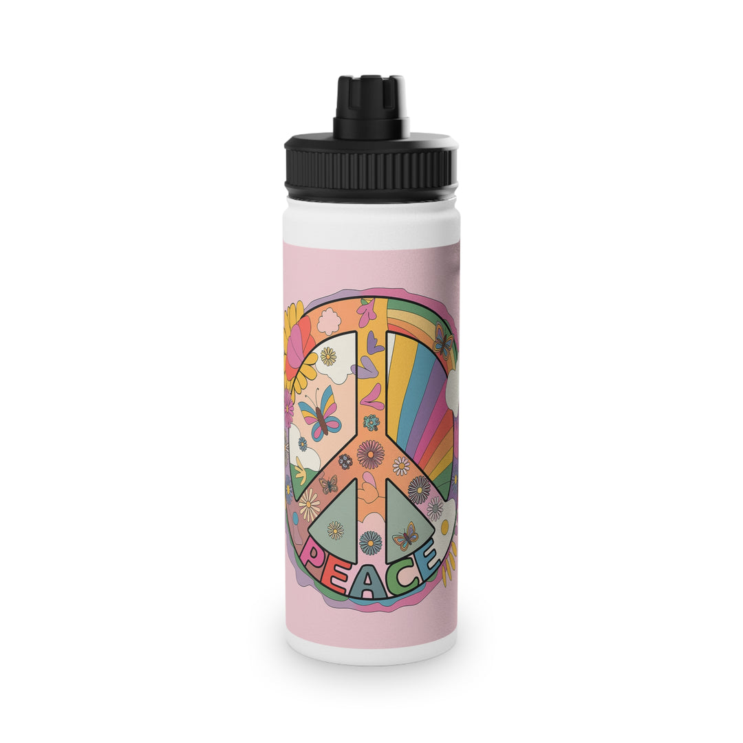 Stainless Steel Water Bottle, Sports Lid - Sign of Peace Coming