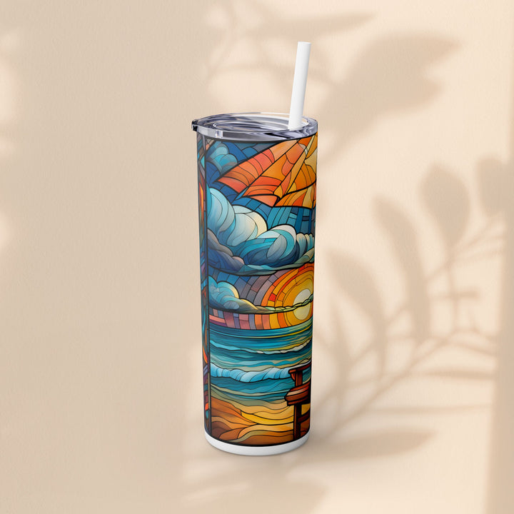 Skinny Tumbler with Straw, 20oz - Beach Chair Life