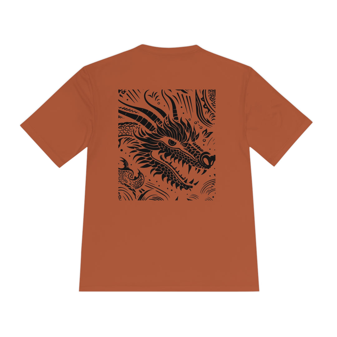 Unisex Moisture Wicking Tee - Dragon Black and White