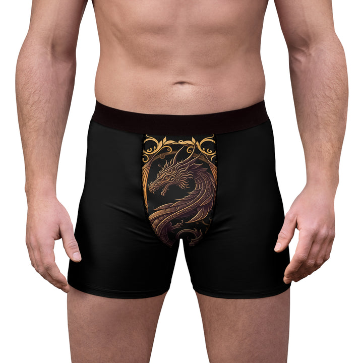 Boxer Briefs Golden Dragon Print