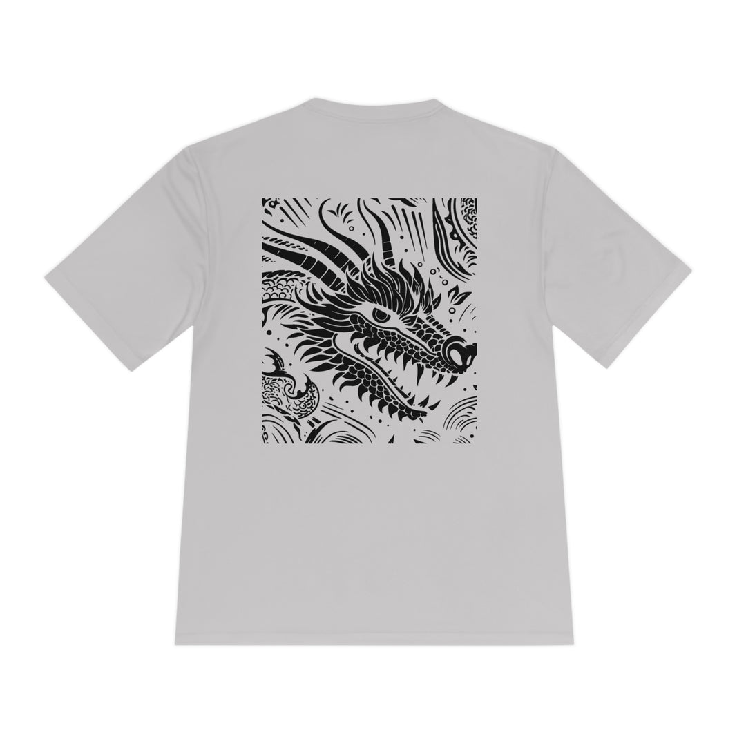 Unisex Moisture Wicking Tee - Dragon Black and White