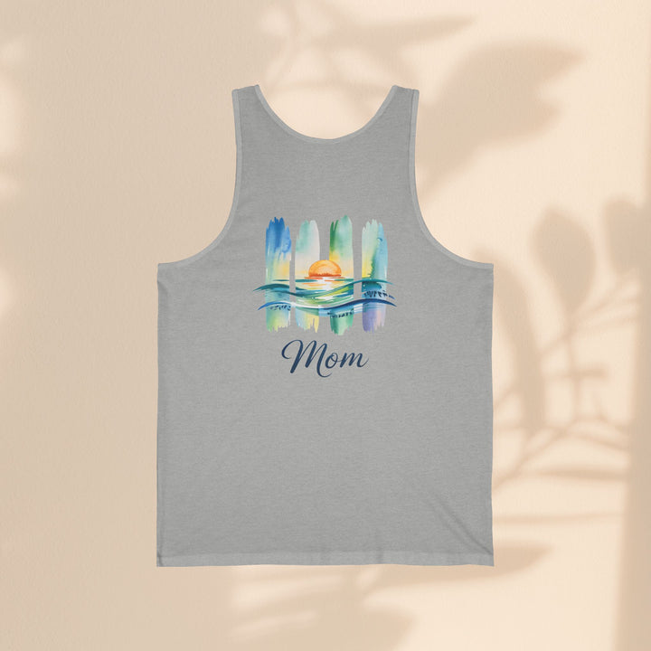 Mom Sunset Unisex Jersey Tank - Perfect Gift for Mother's Day & Summer
