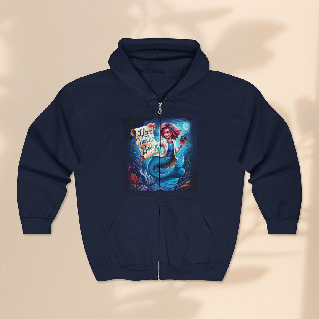 I Love Marine Biology - Unisex Heavy Blend™ Full Zip Hooded Sweatshirt