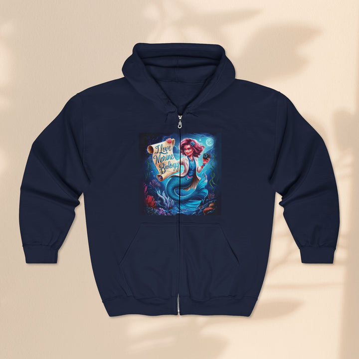 I Love Marine Biology - Unisex Heavy Blend™ Full Zip Hooded Sweatshirt