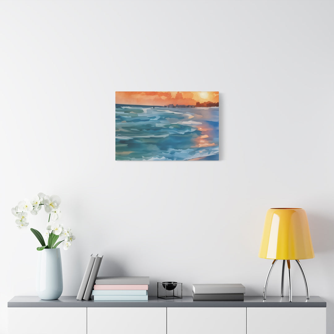 Coastal Sunset Canvas Art – Ocean and Beach Wall Décor