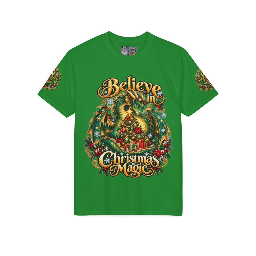 Christmas Dragon T-Shirt — "Believe in Christmas Magic" Holiday Tee