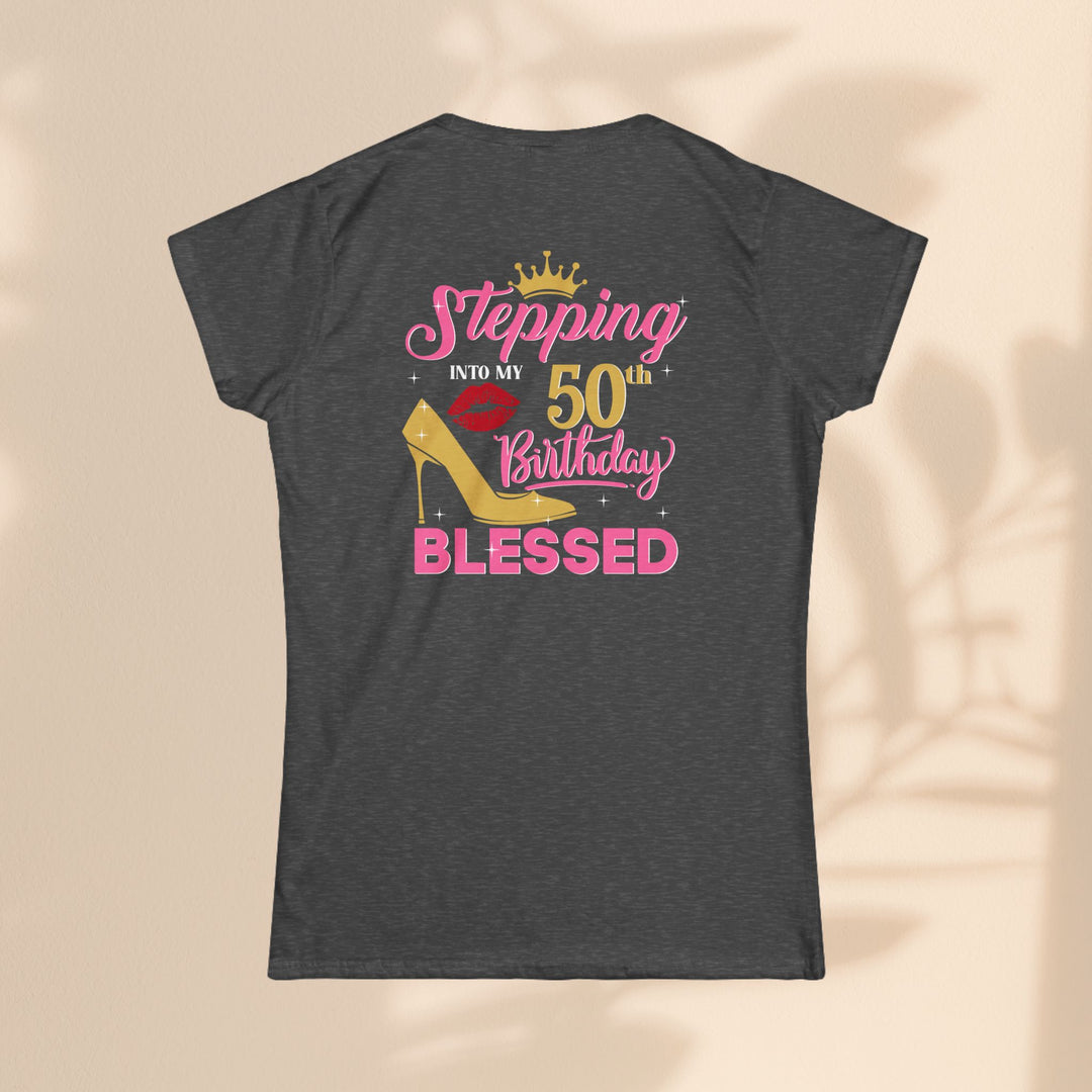 Women’s Birthday Tee, 50th Birthday Shirt, Blessed Birthday Top, Fun Celebration T-Shirt, Gift for Her, Party Outfit