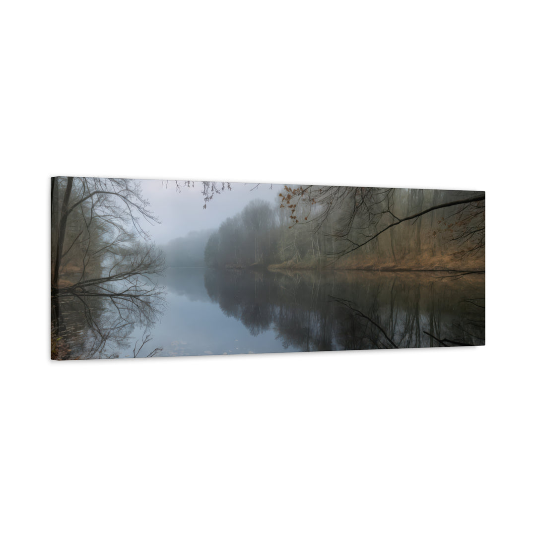 Foggy River Landscape Canvas Print – Nature Wall Art