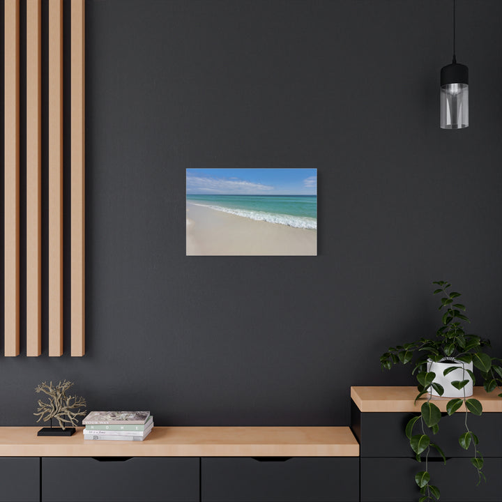 Beach Shoreline Matte Canvas Print – Tranquil Ocean Wall Art