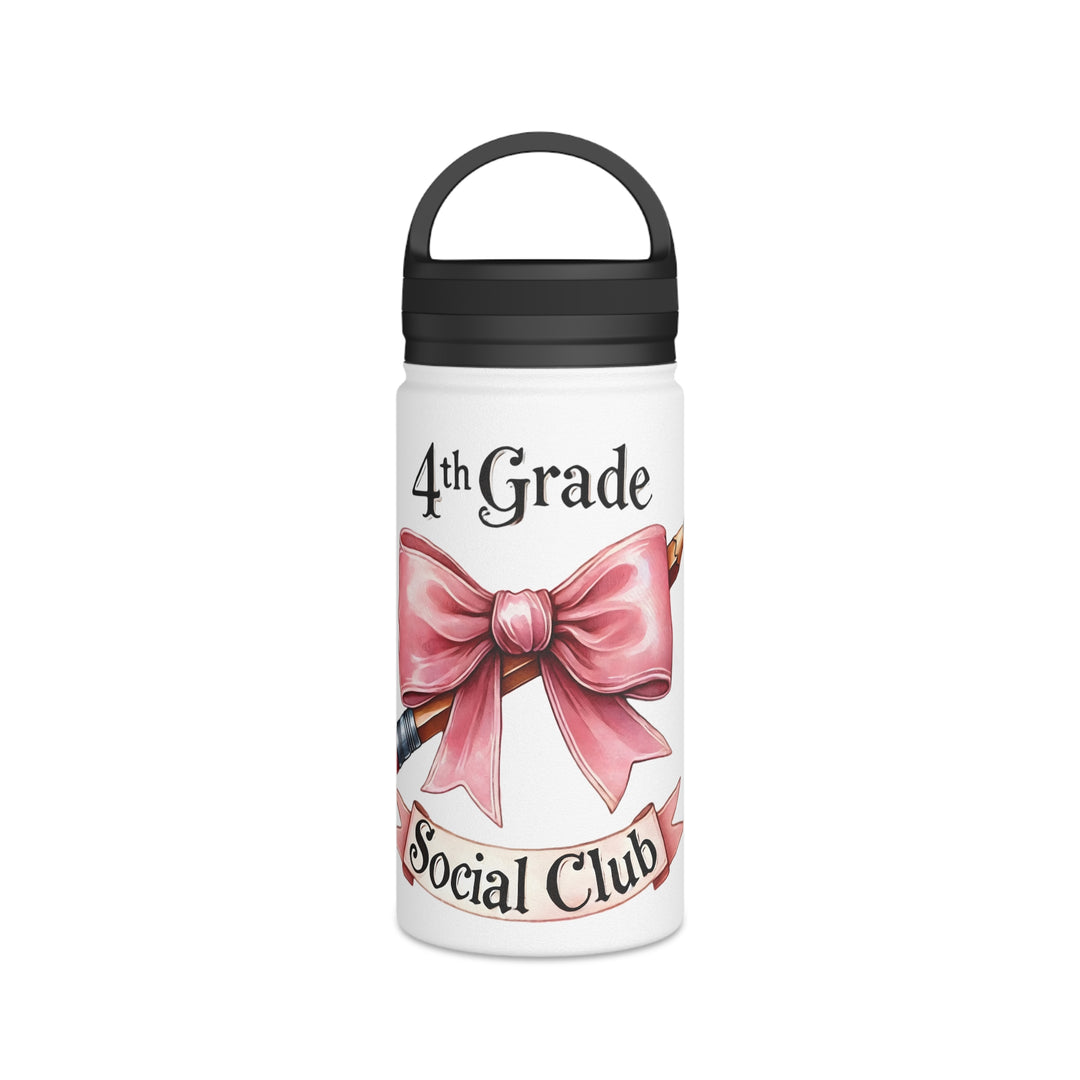4th Grade Social Club Stylish Insulated Water Bottle, Cute Design for Kids, Back to School, Eco-Friendly Bottle, Gym and Sports Use