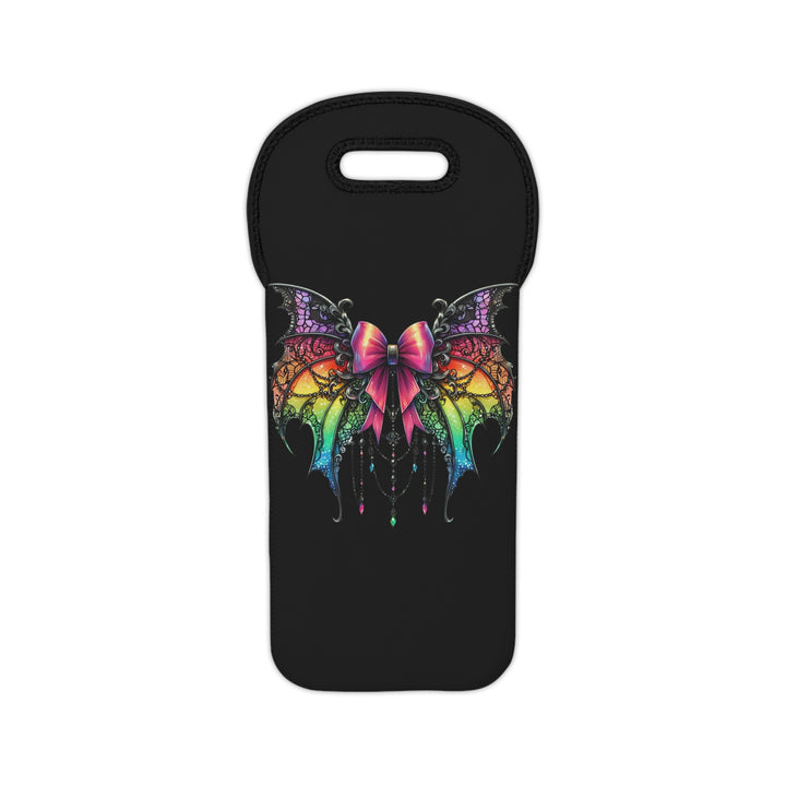 Gothic Butterfly Wine Tote Bag – Reusable Drink Holder & Gift for Wine Lovers
