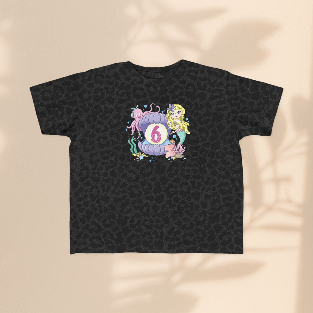 Age 6 Toddler Tee with Mermaid & Octopus Design - Birthday Celebration, Gifts for Ages 6