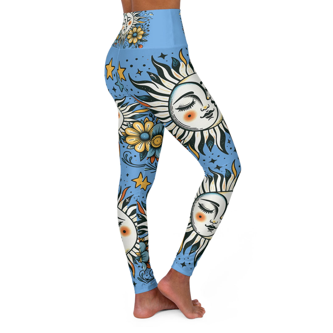 High Waisted Yoga Leggings - Sun and Moon