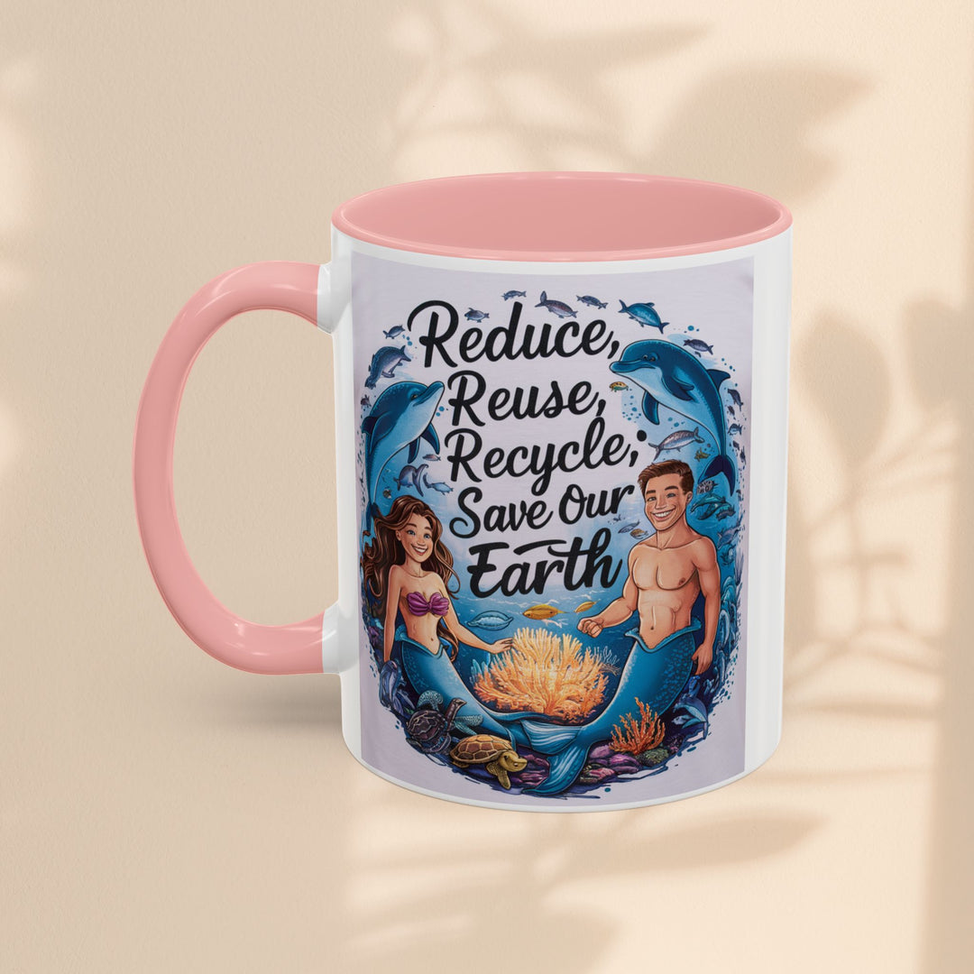 Accent Coffee Mug (11, 15oz) - Reduce, Reuse, Recycle