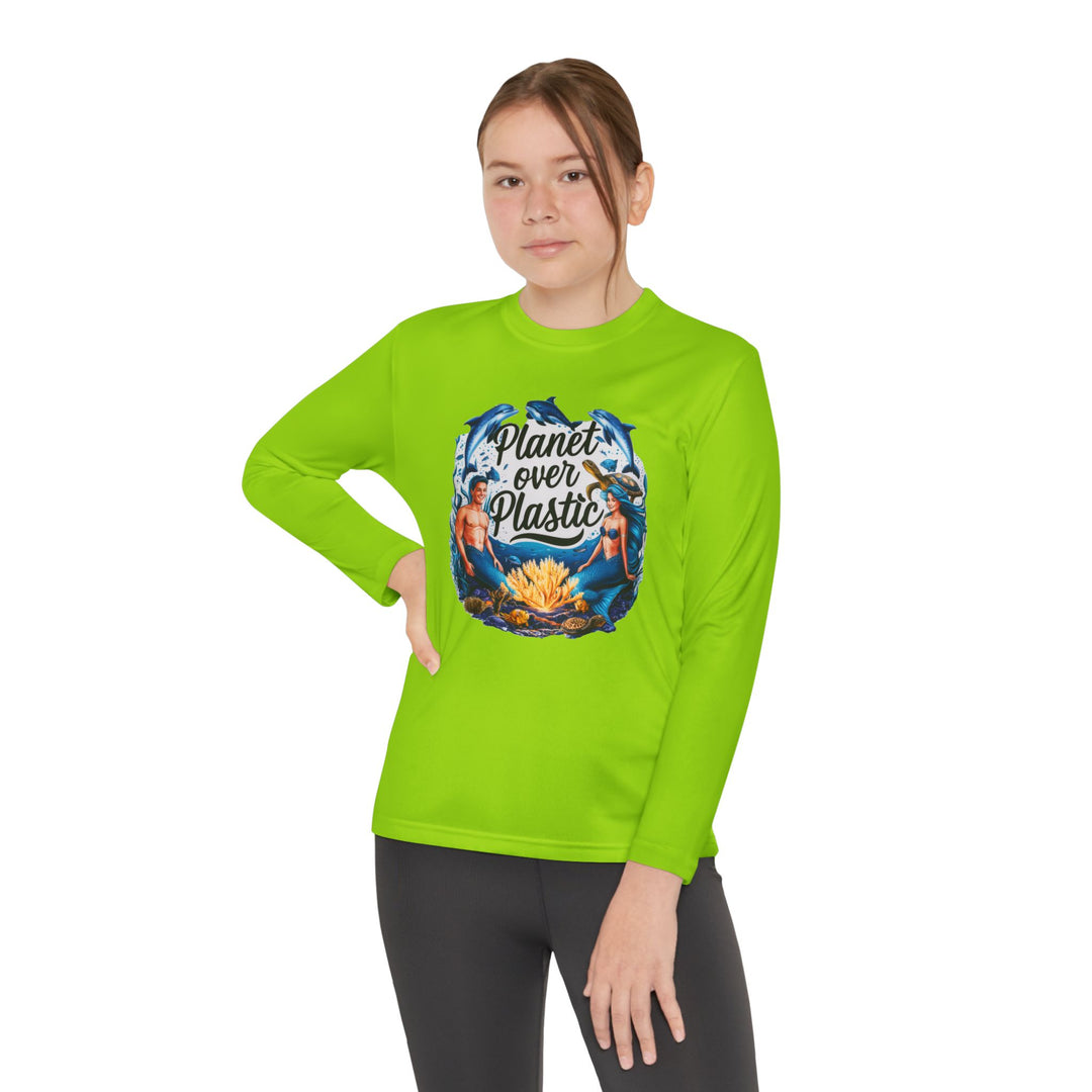 Youth Long Sleeve Competitor Tee - Planet Over Plastic