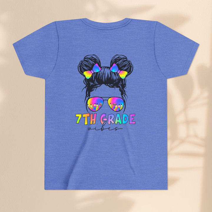 Rainbow 7th Grade Vibes Tee, Fun Youth T-Shirt, Back to School Fashion, Kids Graphic Tee, Teen Birthday Gift, Colorful Kids Wear