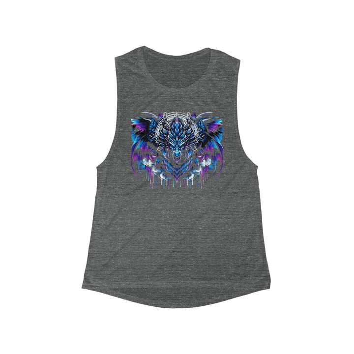 Women's Flowy Scoop Muscle Tank - Blue Electric Dragon