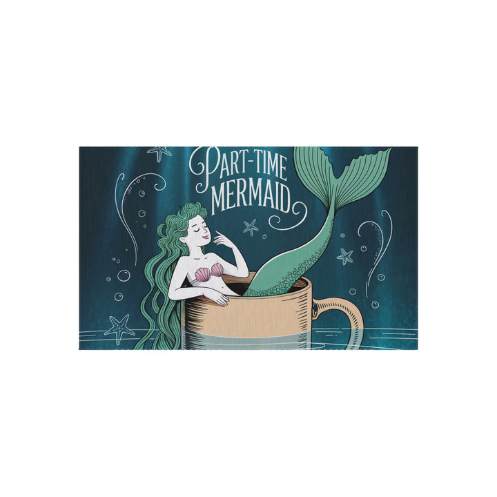 Outdoor Rug - Part-Time Mermaid Coastal Decor Beach House Mat