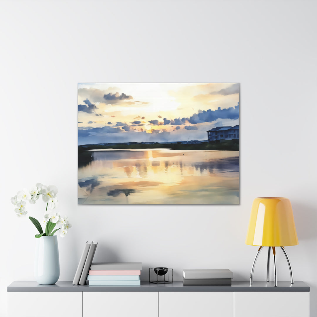 Serene Sunset Landscape Canvas Wall Art