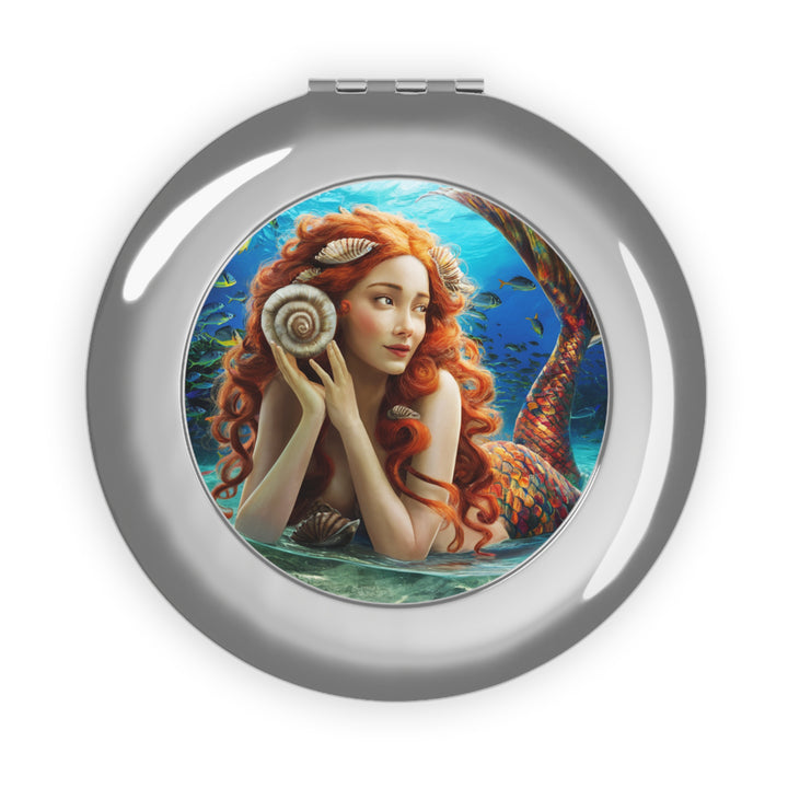 Mermaid Shells Compact Travel Mirror