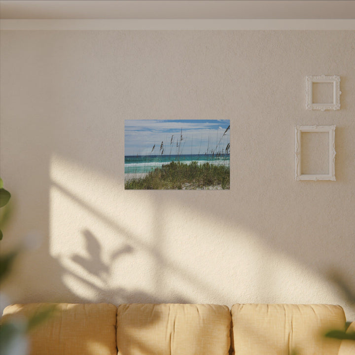 Coastal Dune Beach Canvas Print – Waves and Sea Oats Wall Art