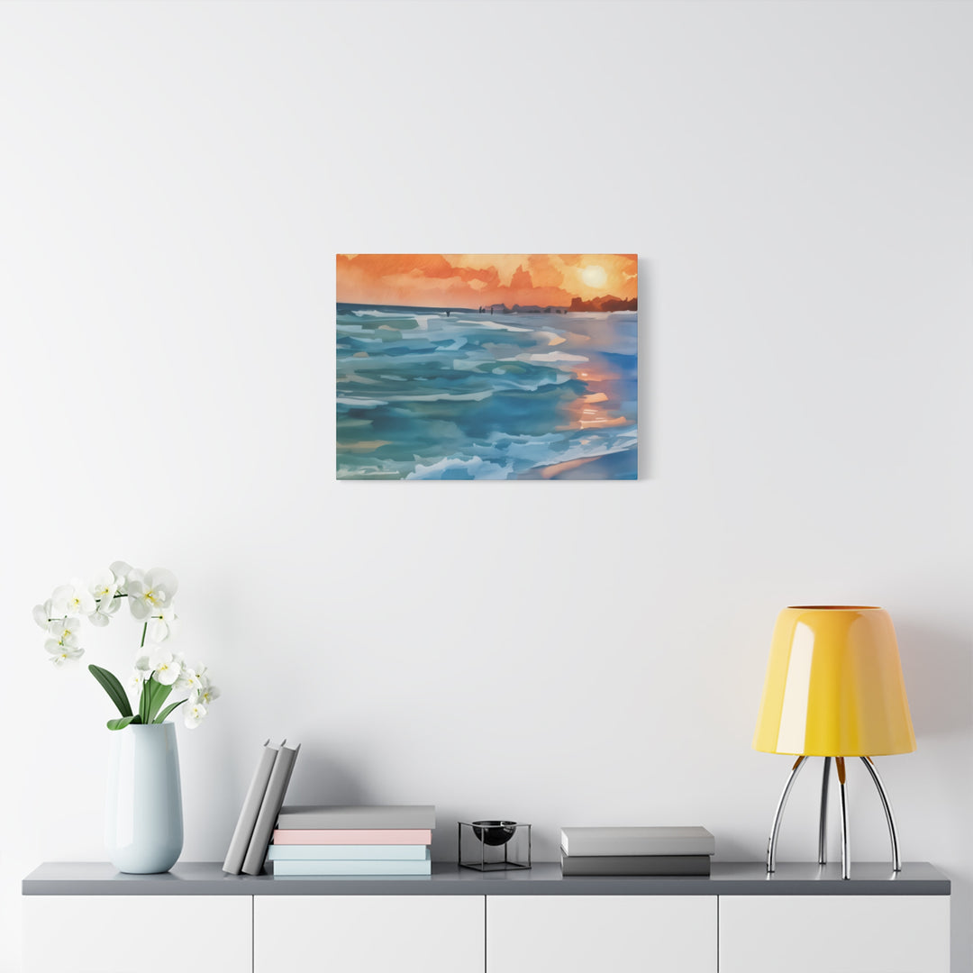 Coastal Sunset Canvas Art – Ocean and Beach Wall Décor