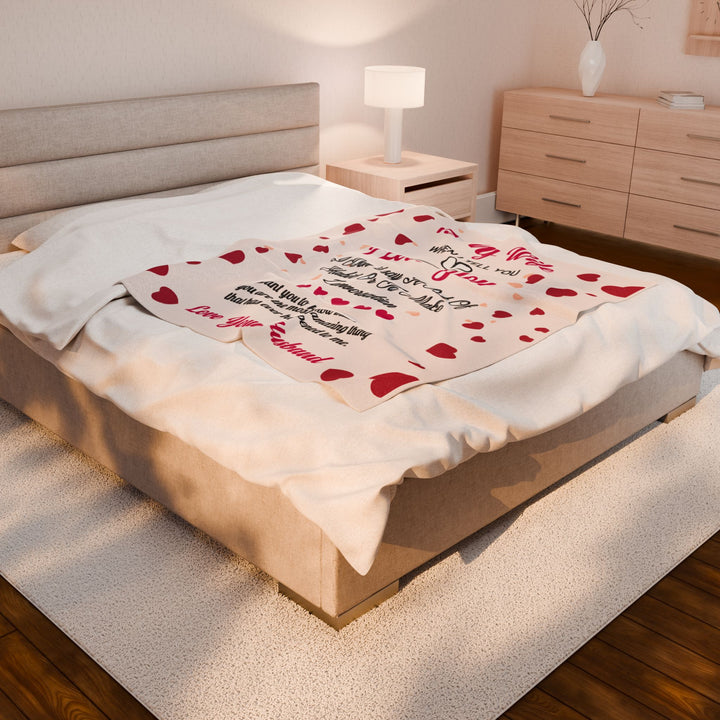 Velveteen Plush Blanket - Love To My Wife
