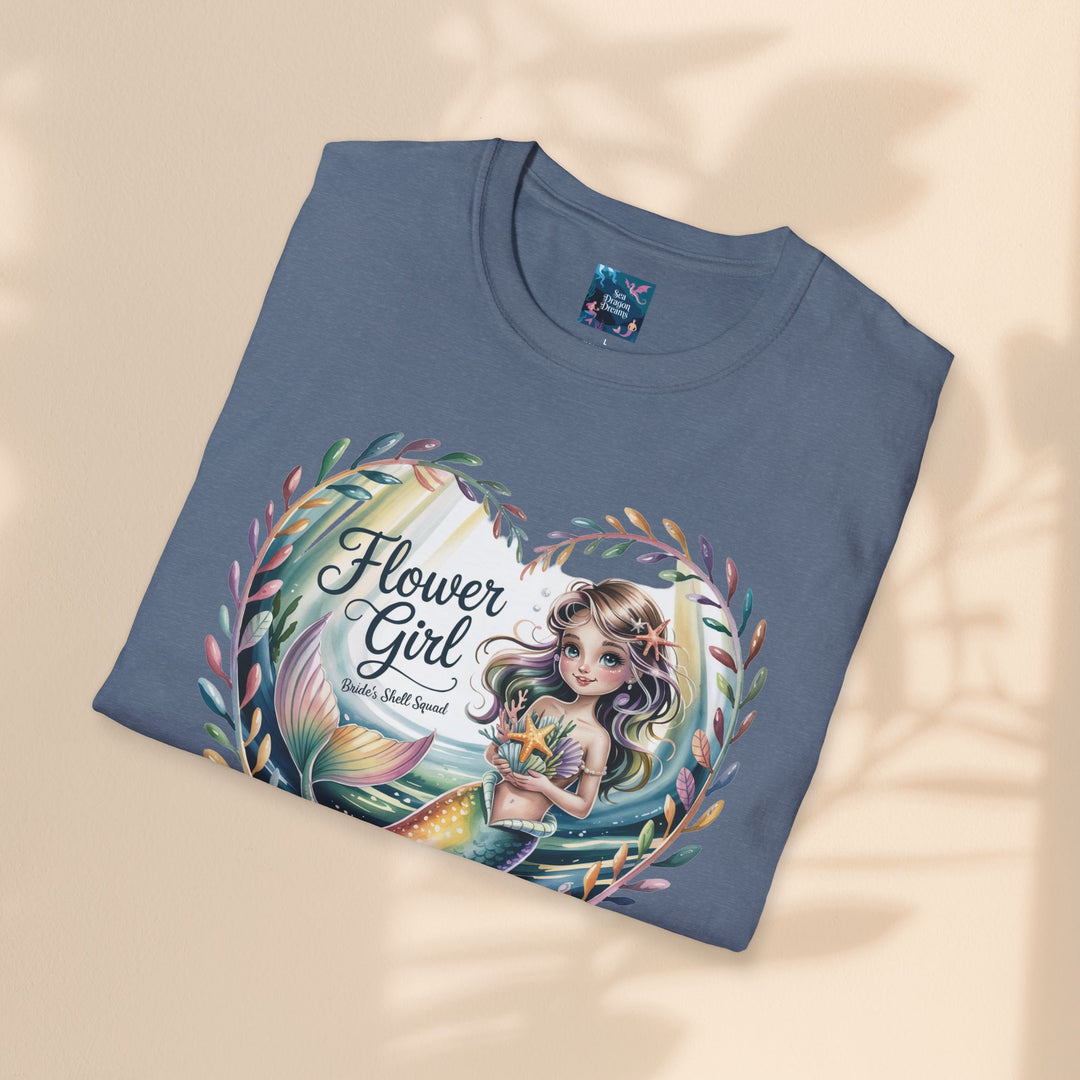 Flower Girl T-Shirt, Cute Flower Girl Apparel, Wedding Gift, Kids Birthday, Girly T-Shirt, Mermaid Design, Special Occasion