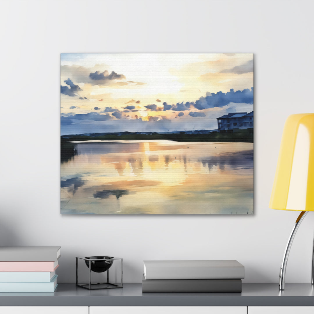 Serene Sunset Landscape Canvas Wall Art