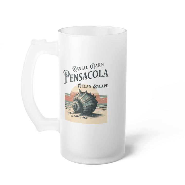 Frosted Glass Beer Mug - Pensacola Coastal Charm