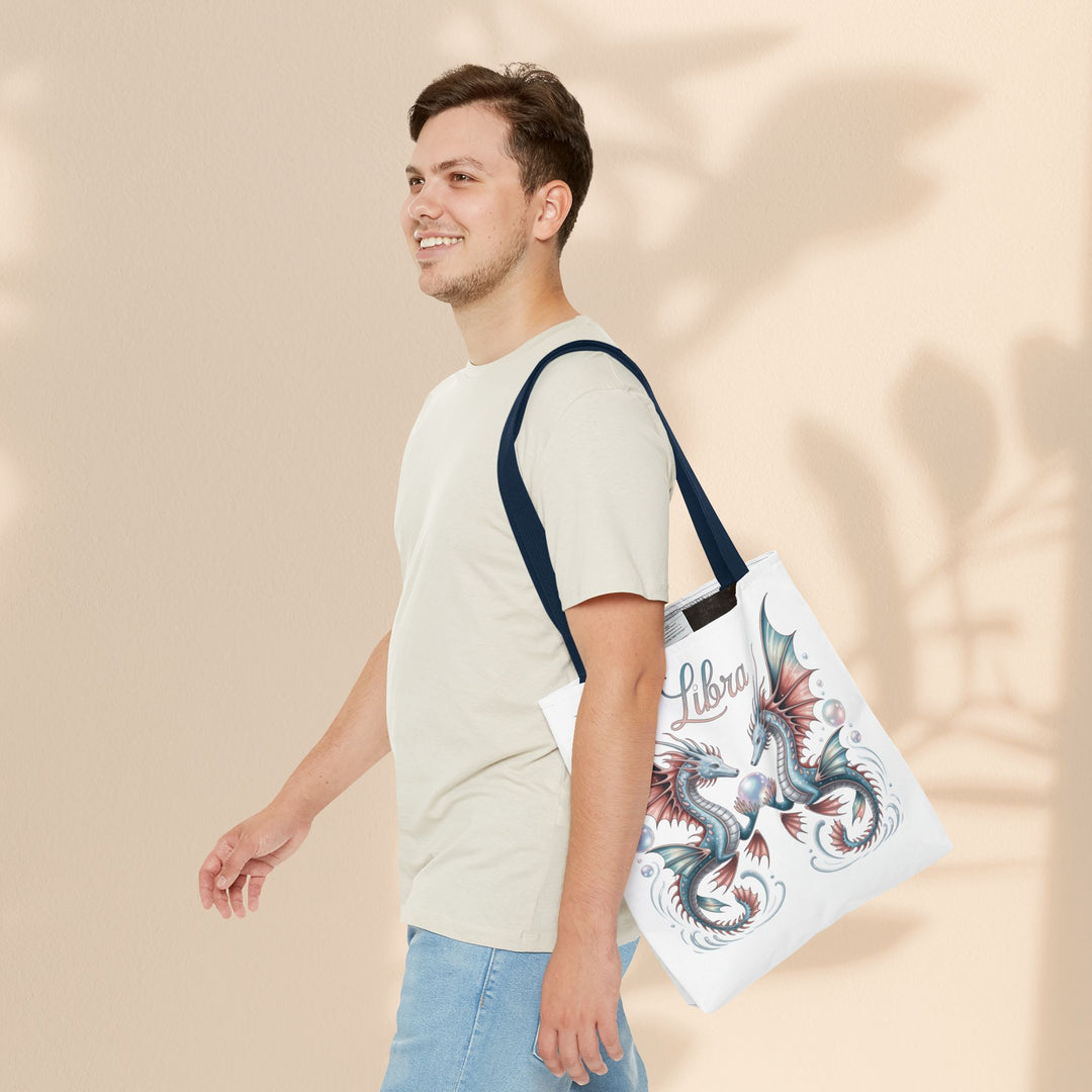 Libra Dragon Tote Bag, Zodiac Sign Tote, Astrological Gift, Fantasy Art Shopper, Unique Astrology Carryall