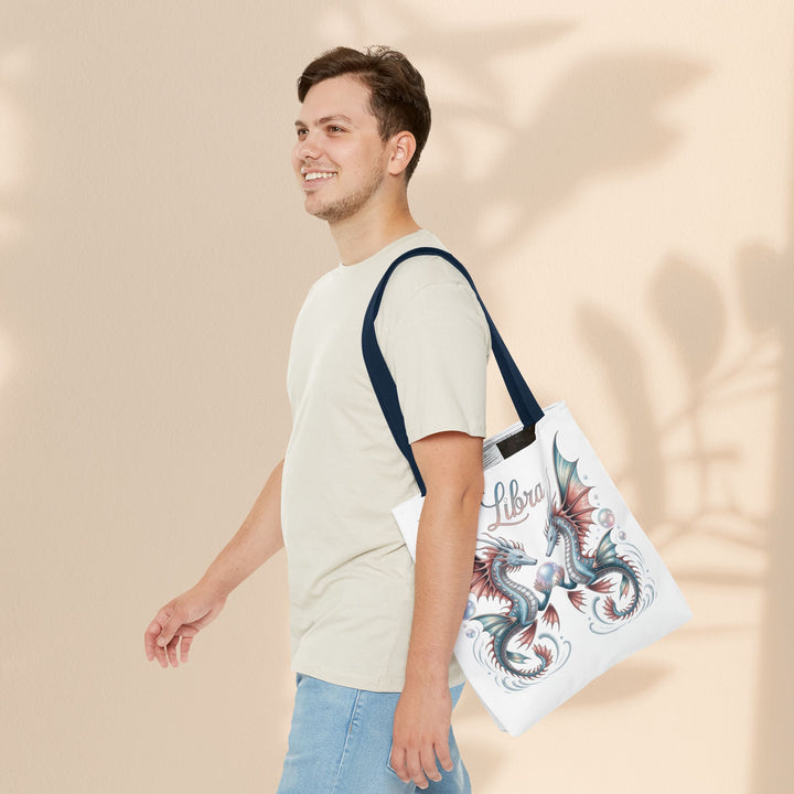 Libra Dragon Tote Bag, Zodiac Sign Tote, Astrological Gift, Fantasy Art Shopper, Unique Astrology Carryall