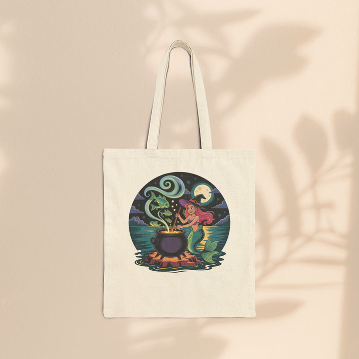 Enchanting Mermaid Cauldron Tote Bag – Eco-Friendly Shopping & Witchy Beach Bag