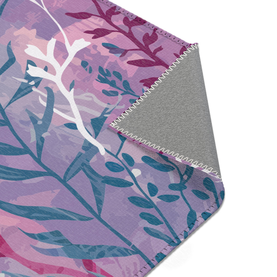 Boho Chic Area Rug - Purple Seaweed Home Decor Mat for Living Room