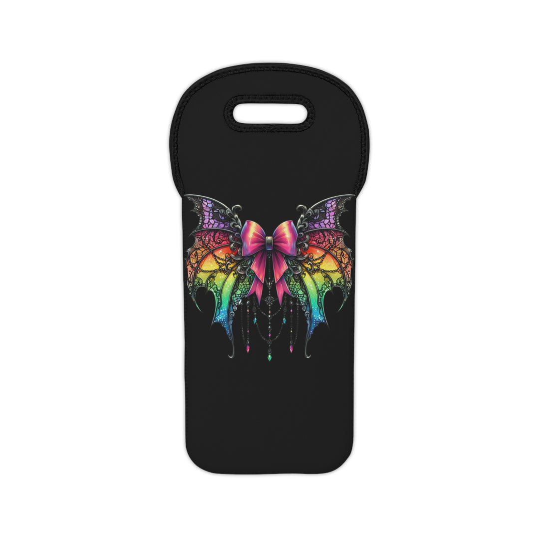 Gothic Butterfly Wine Tote Bag – Reusable Drink Holder & Gift for Wine Lovers