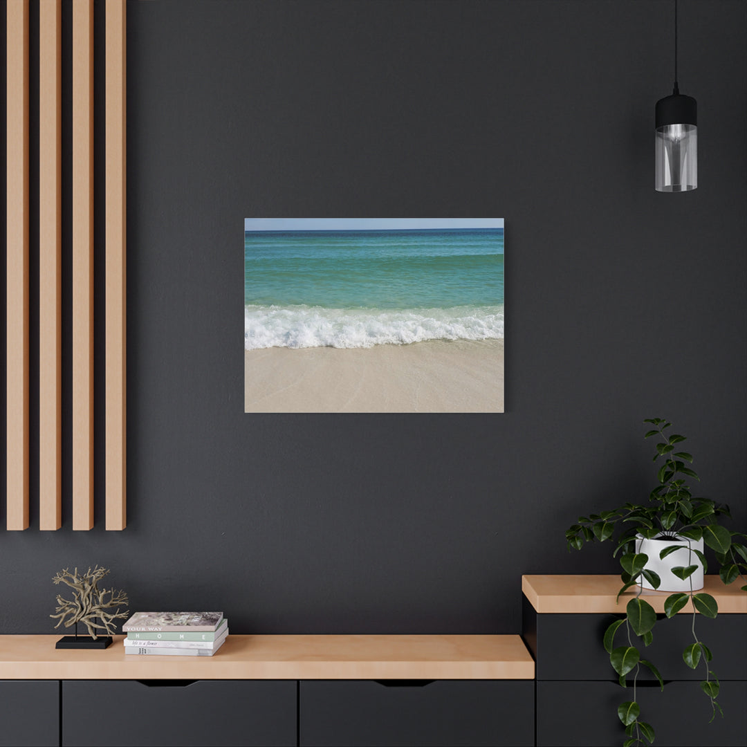Beach Waves Matte Canvas Print – 1.25-Inch Stretched Seascape
