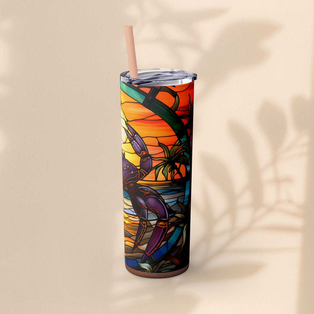 Skinny Tumbler with Straw, 20oz - Crabby