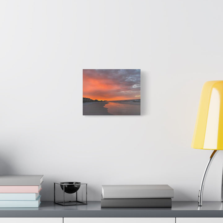 Sunset Beach Satin Stretched Canvas Wall Art
