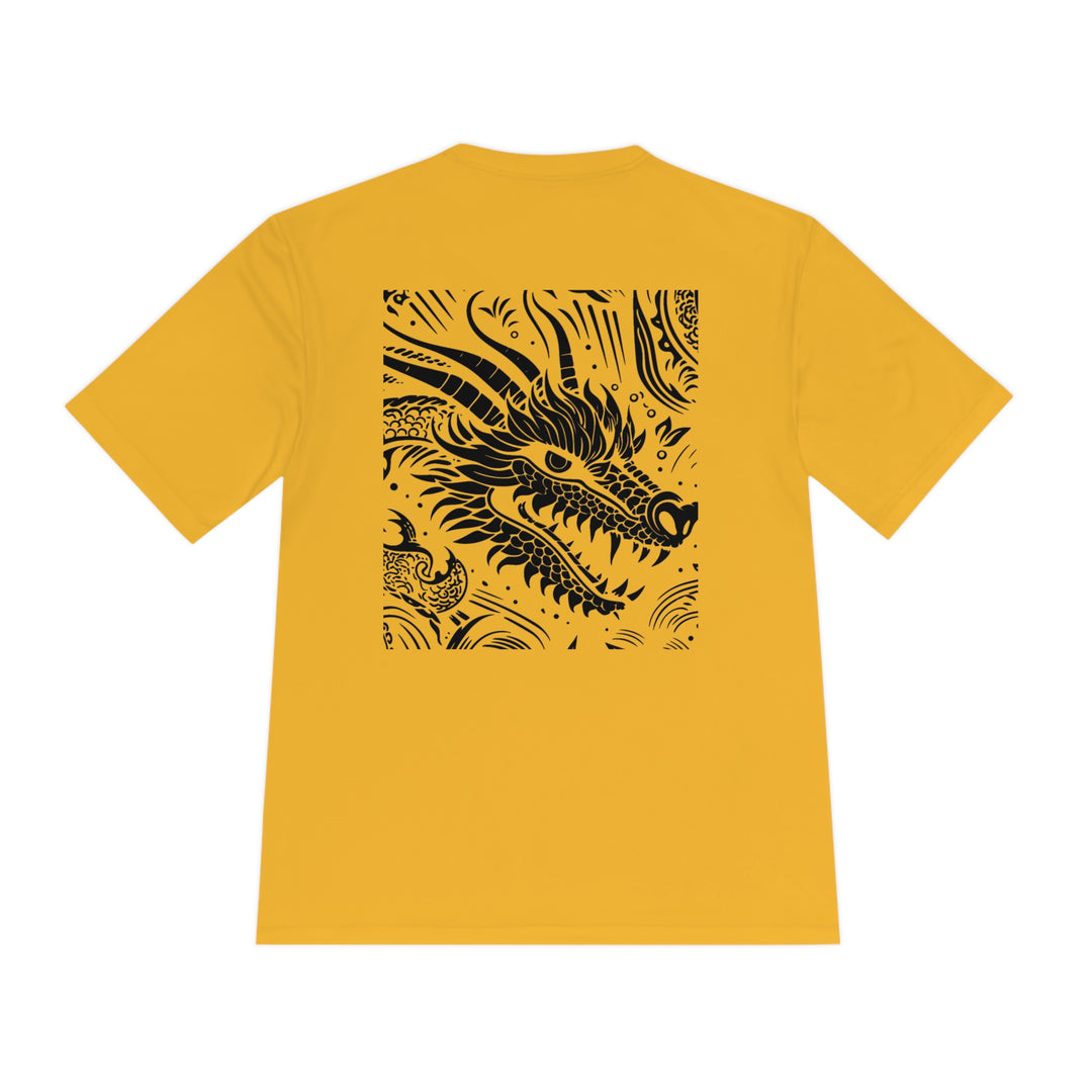 Unisex Moisture Wicking Tee - Dragon Black and White