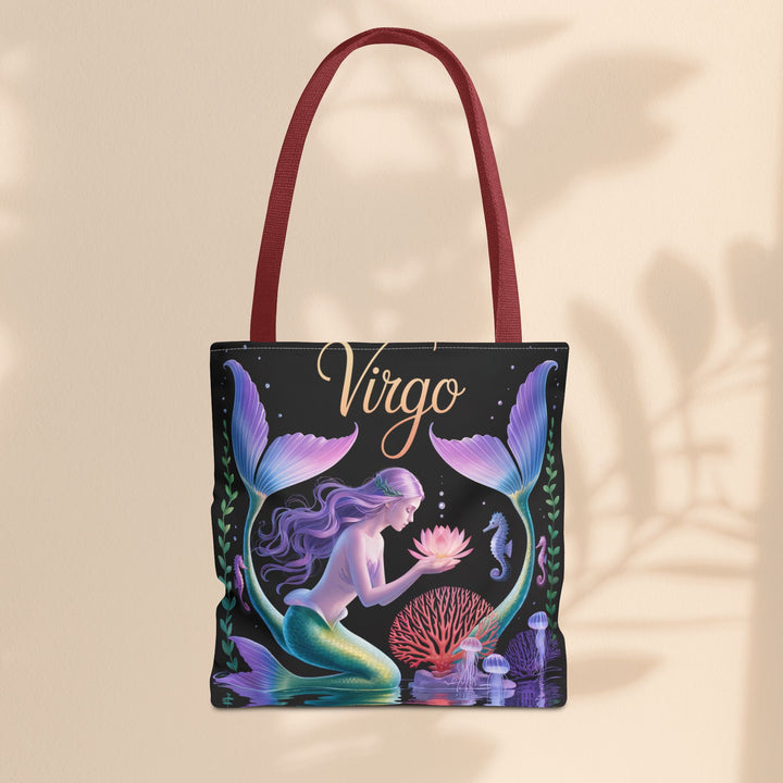 Virgo Mermaid Tote Bag, Virgo Gift, Zodiac Bag, Sea Creature Style, Ocean Lover Accessory, Birthday Present