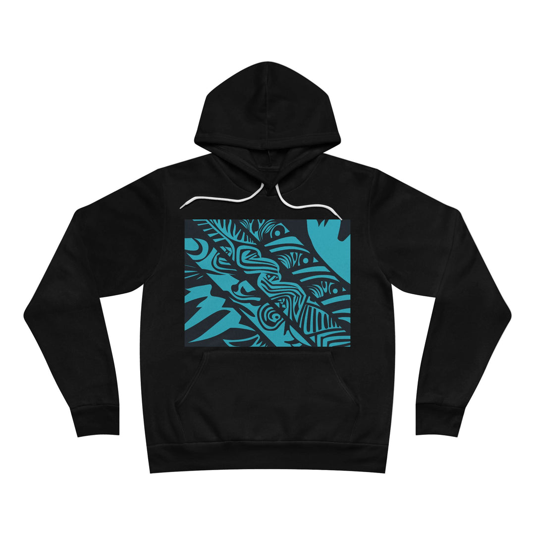 Unisex Sponge Fleece Pullover Hoodie - Blue Tribal