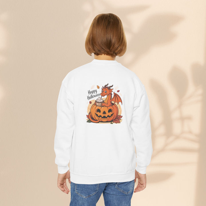 Halloween Pumpkin Dragon Youth Crewneck Sweatshirt