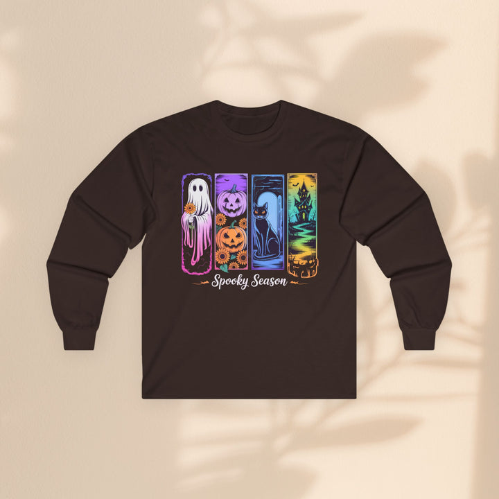 Spooky Season Long Sleeve Tee, Halloween Apparel, Ghost T-Shirt