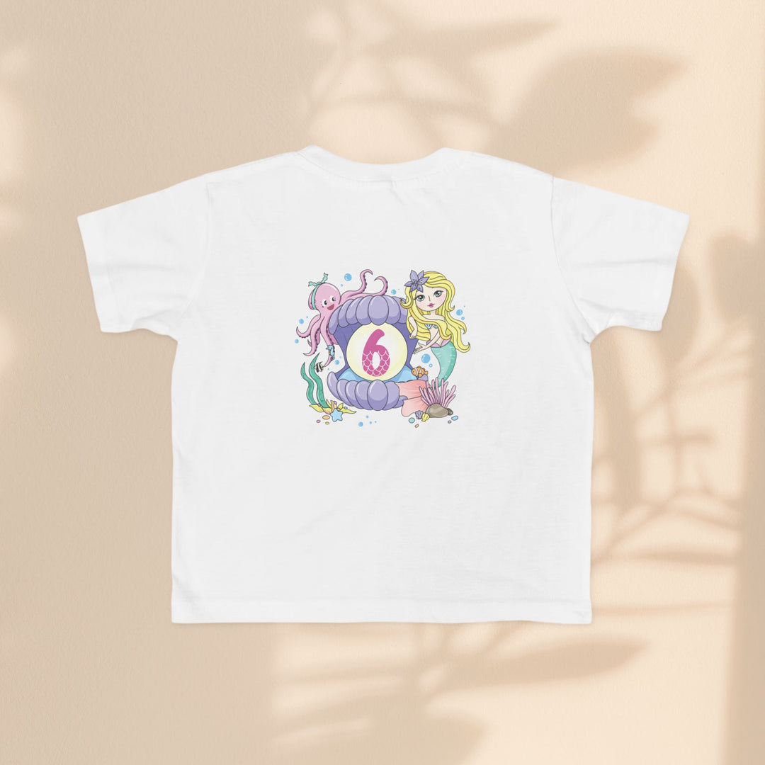 Age 6 Toddler Tee with Mermaid & Octopus Design - Birthday Celebration, Gifts for Ages 6