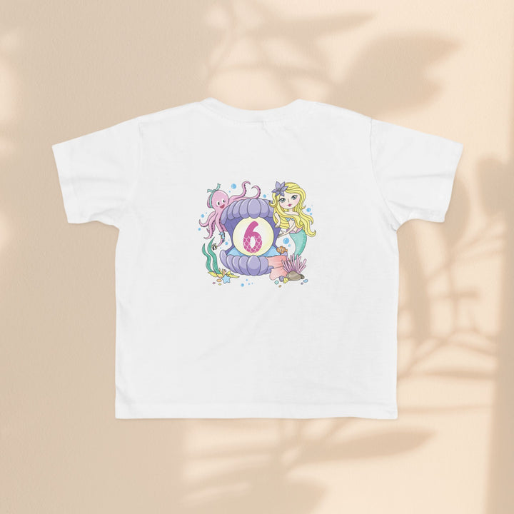 Age 6 Toddler Tee with Mermaid & Octopus Design - Birthday Celebration, Gifts for Ages 6